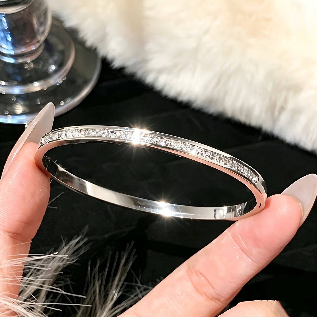Random Stainless Steel Stackable Bracelet, Waterproof Design
