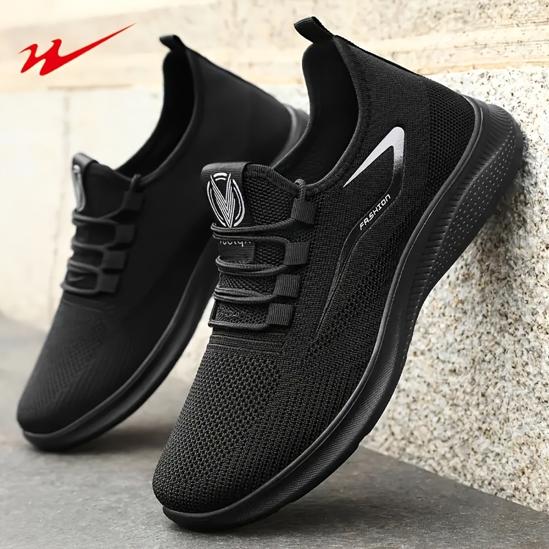 2026 mens breathable knit casual sneakers slip soft sole running shoes