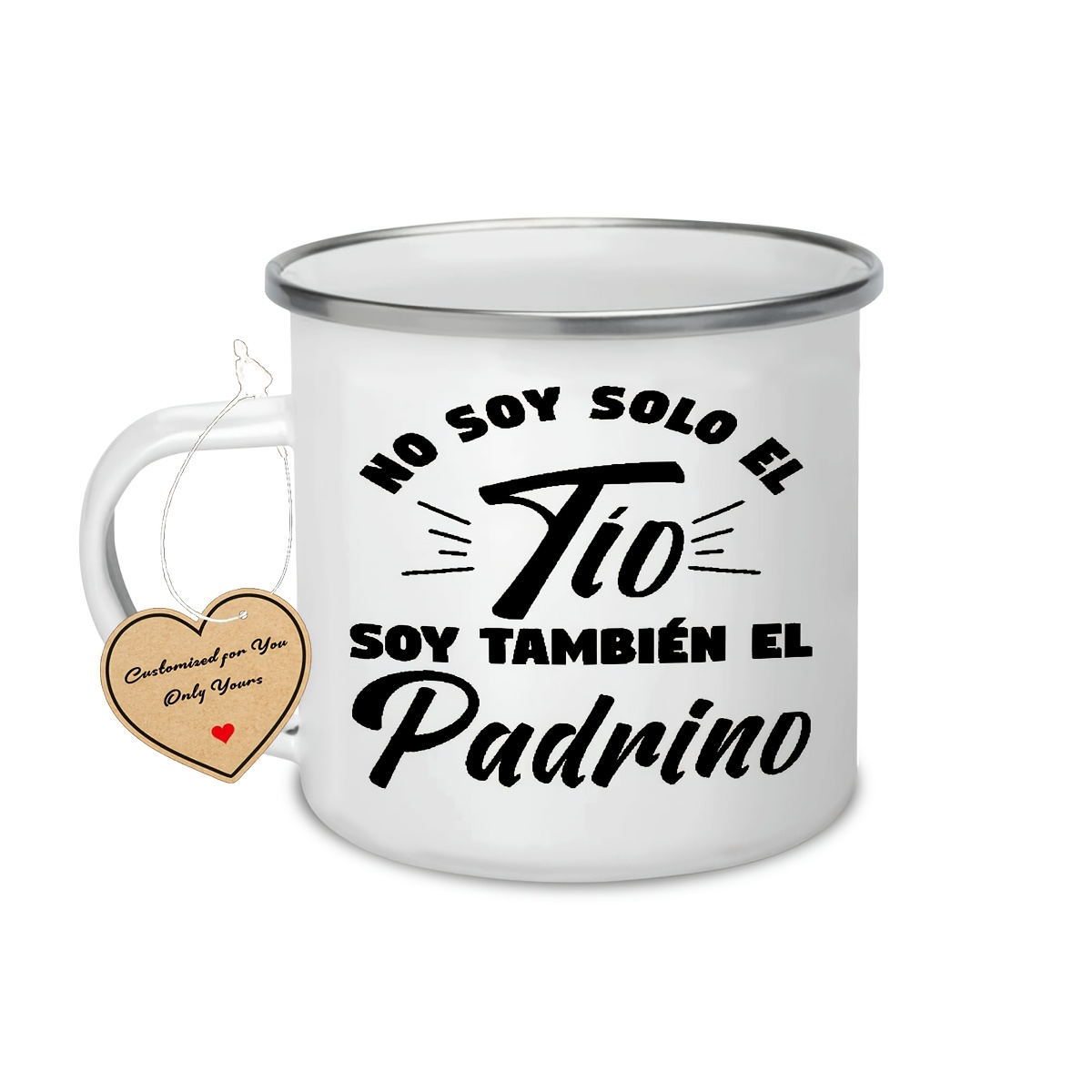 TEMU Taza de esmalte española "Tío " de 1 pieza - Taza aislante para café y té con , taza redonda de camping para , regalos para Navidad, Acción de