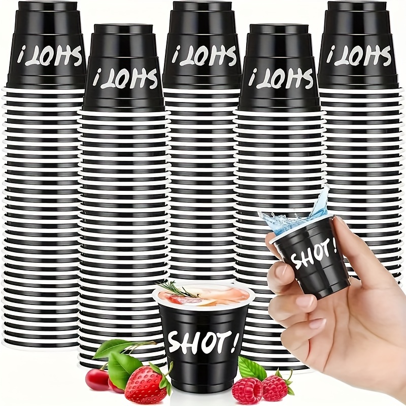 10 30 50pcs of 2 ounce plastic wine cups disposable black wine glasses party cups single use plastic wine cups for birthday party tasting samples and     black
