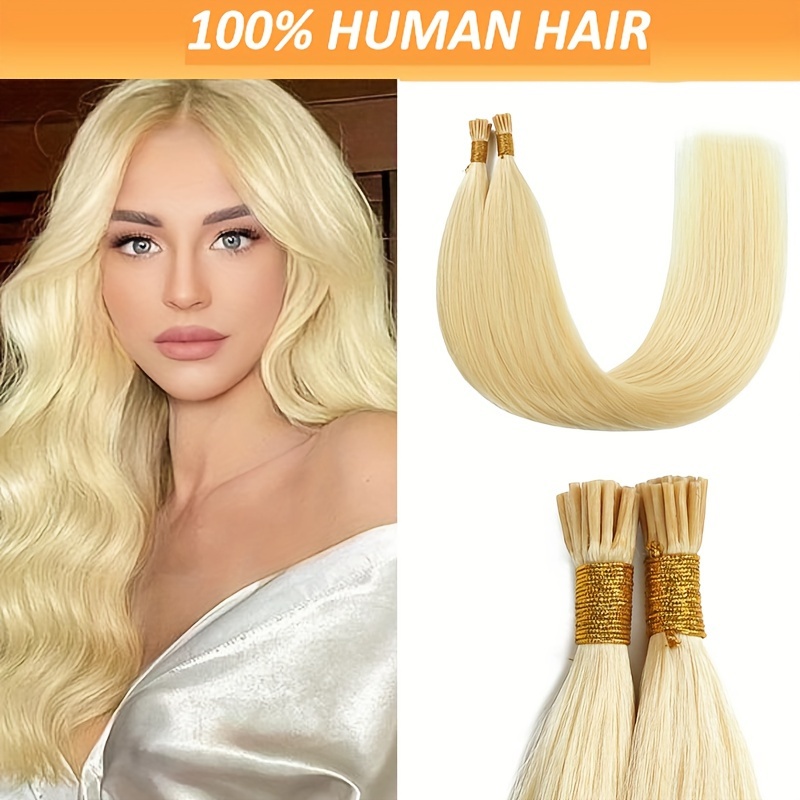 

613# Straight I Tip Hair Extensions Human Hair 18-26 Inch Invisible I Tip Hair Bundles Pre Bonded Beads Hair For Women 50pcs/set 100pcs/set