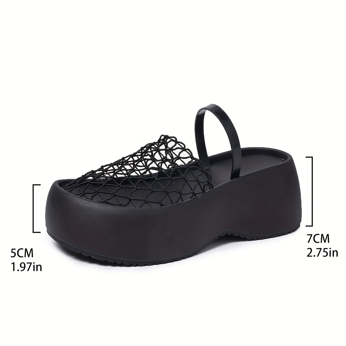 Women'S Casual Slide Sandals - Stylish Comfort with Platform, Thick Sole, and Comfortable Lace Fishnet Upper in Black or Beige. Perfect for Spring and Summer, Ladies' Shoes
