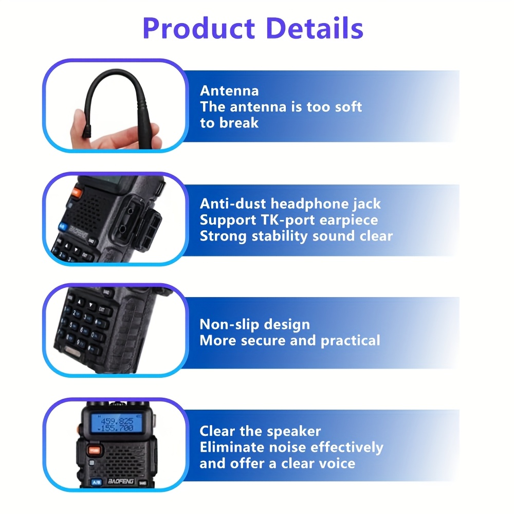 1/2pcs BaoFeng UV-5R Dual Band 5W High-Power Walkie Talkie with Rechargeable Battery, Long-Range Receiver Handheld Walkie Talkie, Multi-Band Portable Walkie Talkie for Outdoor Sports, Camping, Hunting, Fishing, Hiking - Black, Camping Communication, Hiking Communication, Sleek Handheld Radio, Durable Construction, Highpower Radio, Emergency Communication, Compact Design, Sturdy Build, Multiband Radio, Outdoor Enthusiasts, Amateur Radio Equipment, Radio Amateur, Ham Radio, Long