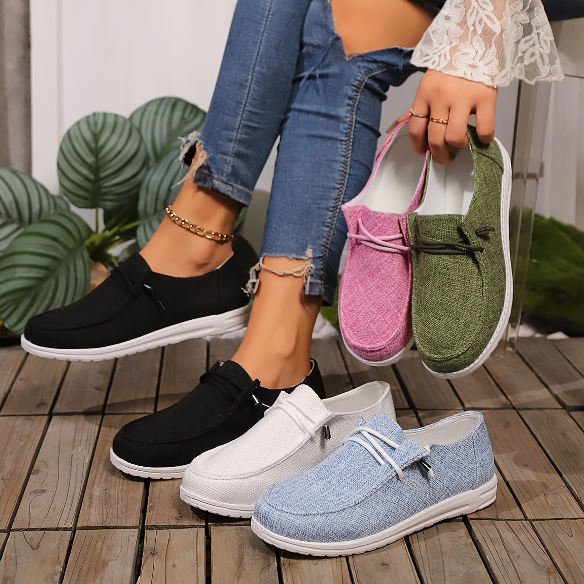 Lightweight Canvas Loafers for Women