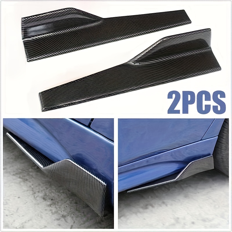 

2pcs Car Body Side Skirt Rocker Diffuser Wings - Black/carbon Fiber Bumper Tool Kit