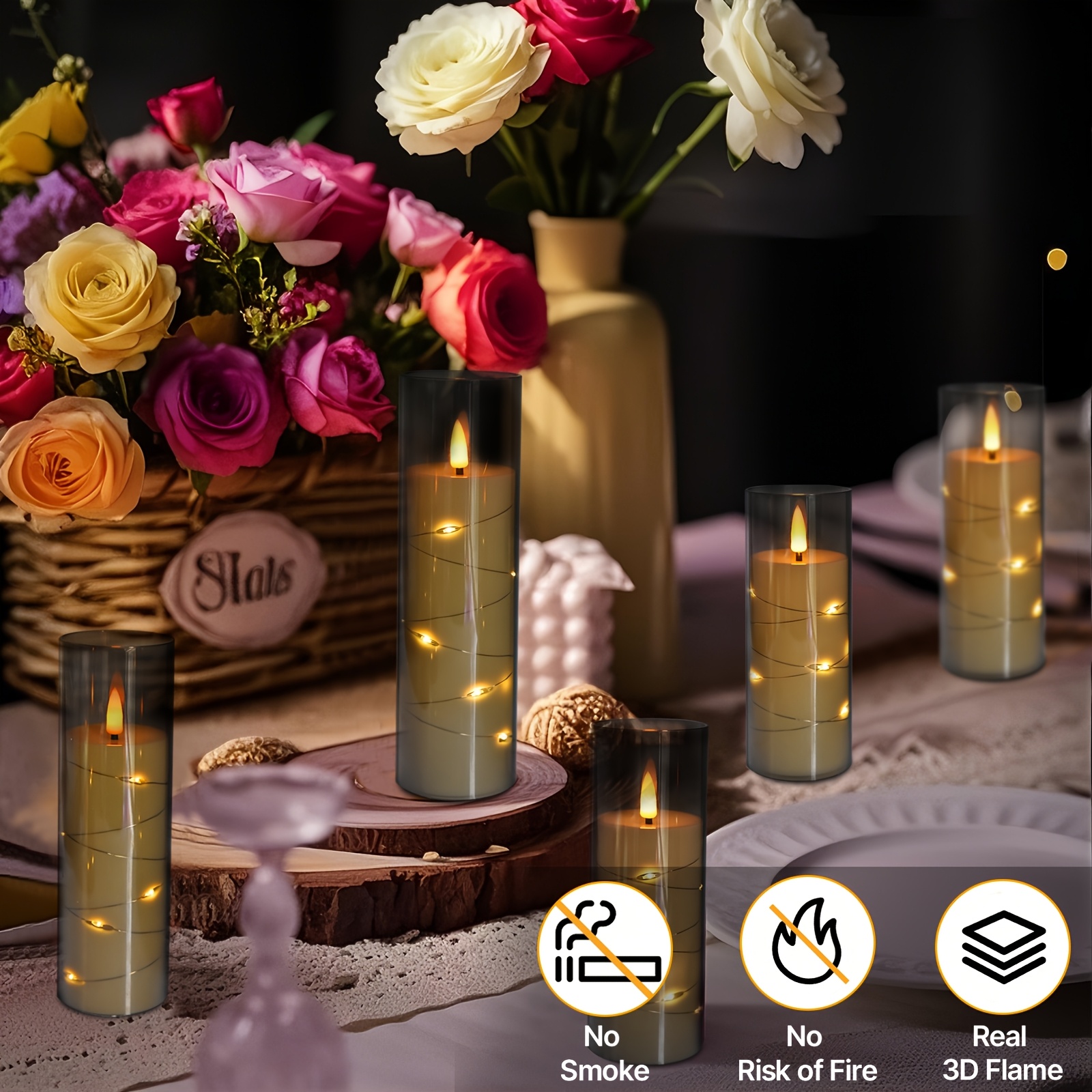 Flikkerende Vlamloze LED Kaarsen met Afstandsbediening en Timer,