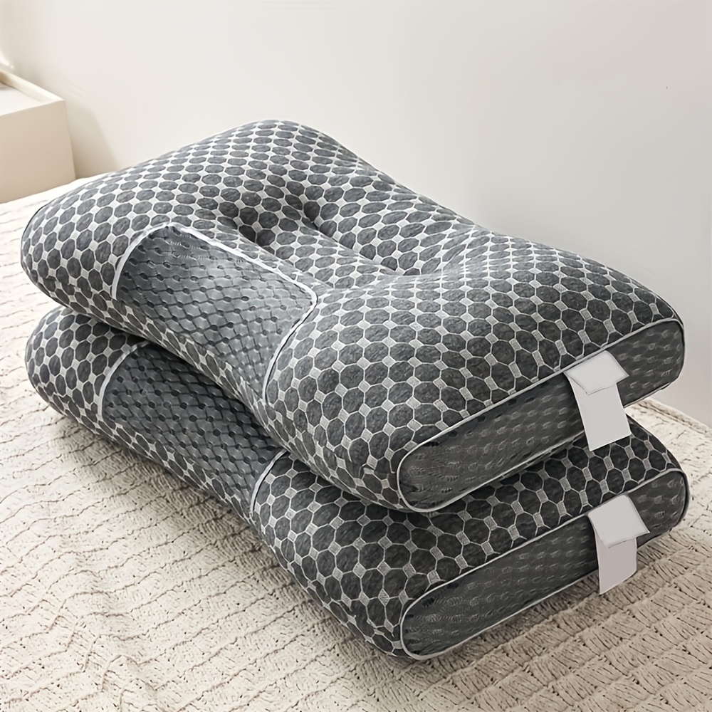 TEMU Lot de 2 oreillers cervicaux , oreiller de sommeil ergonomique profilé avec support réglable, housse de coussin amovible et âme d'oreiller de