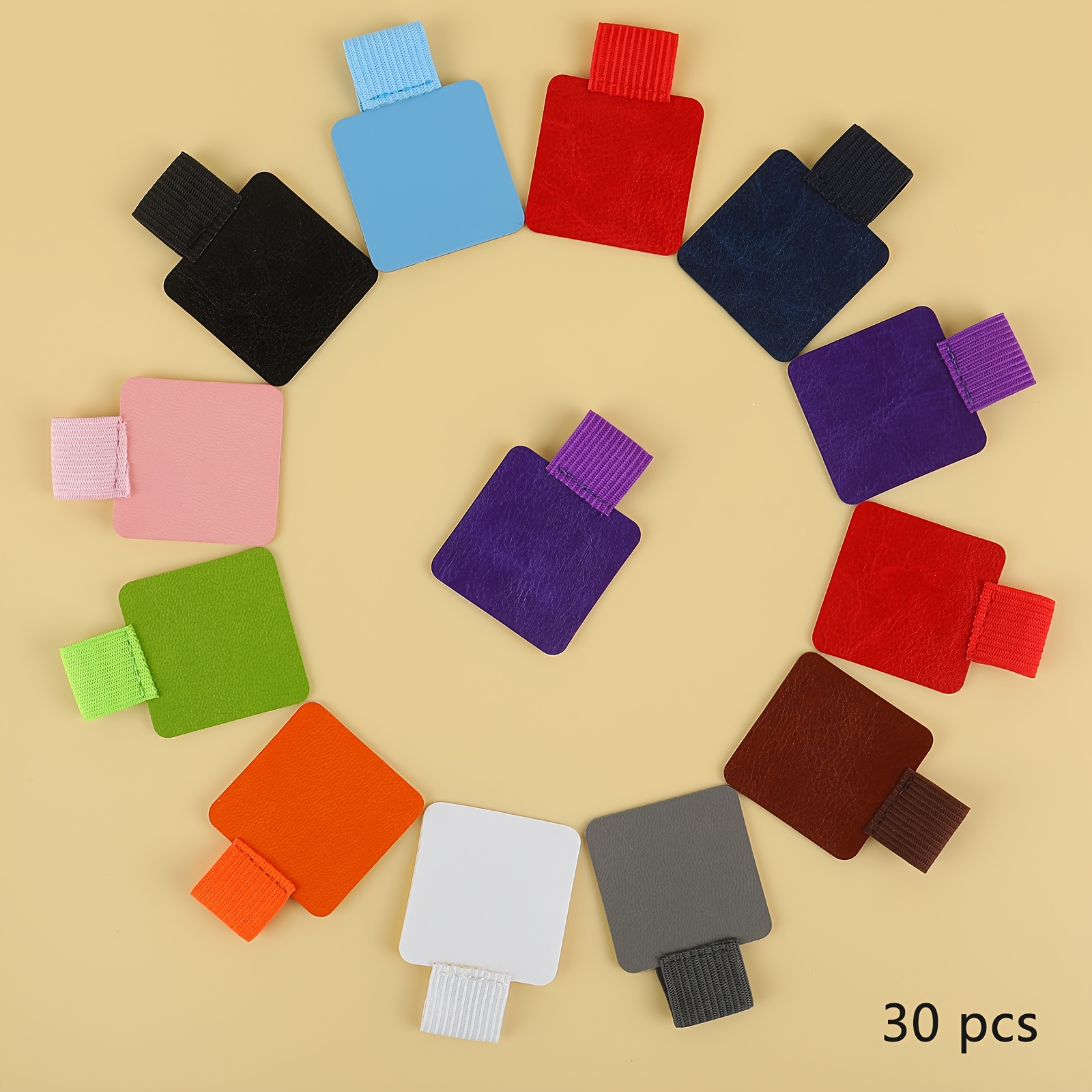   30pcs pu self   pen holder creative simple rubber band bookmark with  