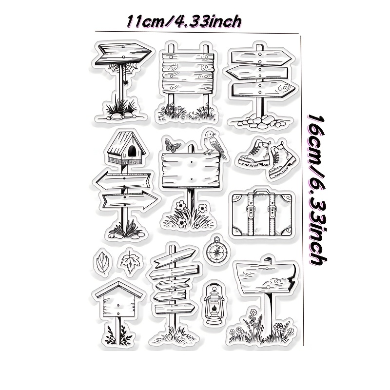1pc Directional Sign Transparent Stamp For Card Diary Making Scrapbooking Decorative Painting Supplies Paper Crafts