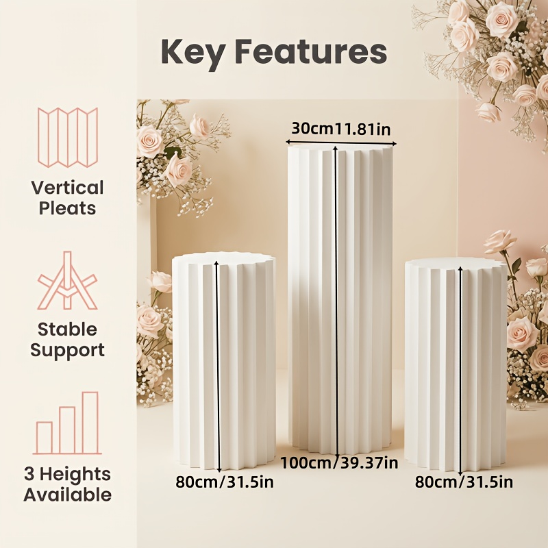 TEMU A Paper-cut Roman Column Stand Decoration, Suitable For Use In Wedding Corridors, Bridesmaid Dressing Rooms, Birthday Banquets, Or Table