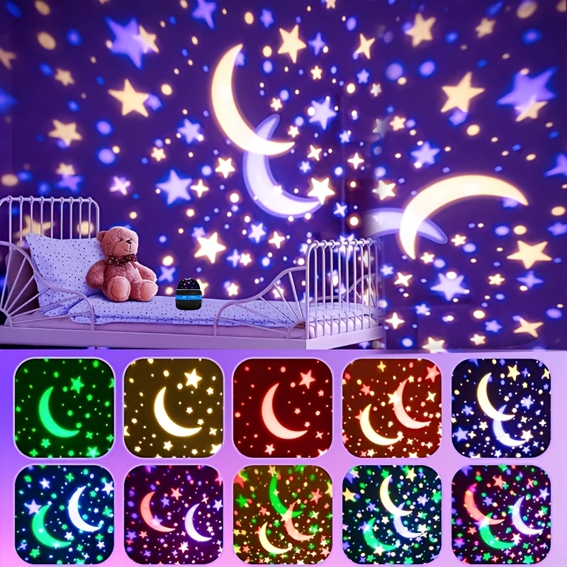 USB Night Light Projector, Atmosphere Light for Indoor Bedside, Bedroom, Birthday Gift, Christmas Holiday Light, Full Starry Sky Projection Light