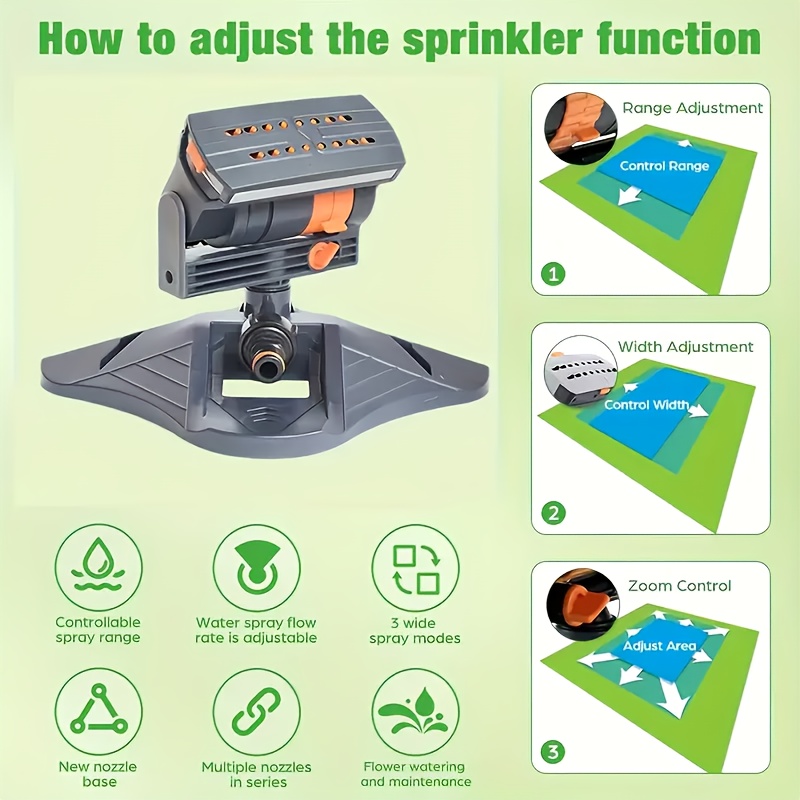 1pc garden sprinkler with 16 nozzles 180 rotatable adjustable head automatic irrigation system wide coverage area easy to set up no electricity required suitable for lawn and garden watering Product details 0