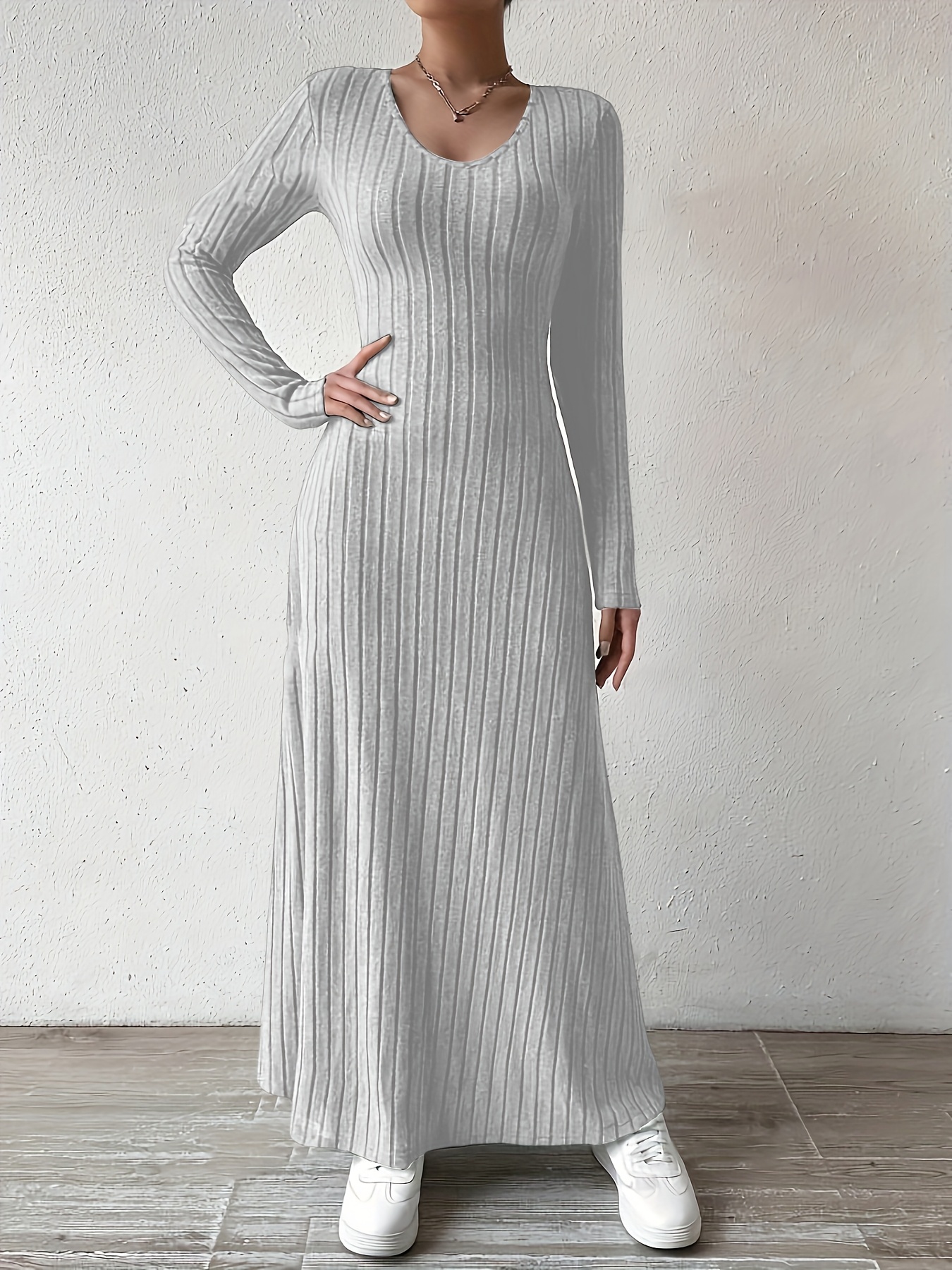 slim fit dress slacks Lucia Grey Dress- Pre Fall Soft Linen-tweed Look main image 0