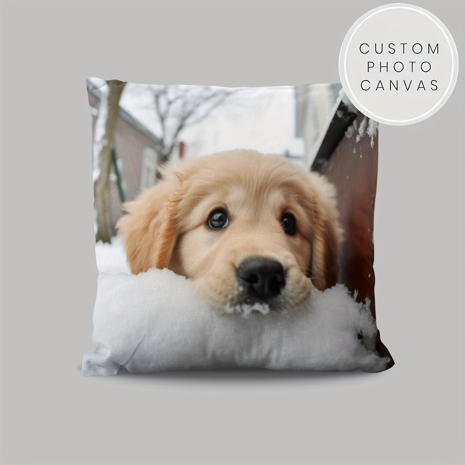 

Custom 18x18 Inch Square Pillow - Personalize With Your Favorite Photos - Suitable For Home, Car, Or Room Decoration - Hand Wash Only - Zip Closure - Polyester Cover