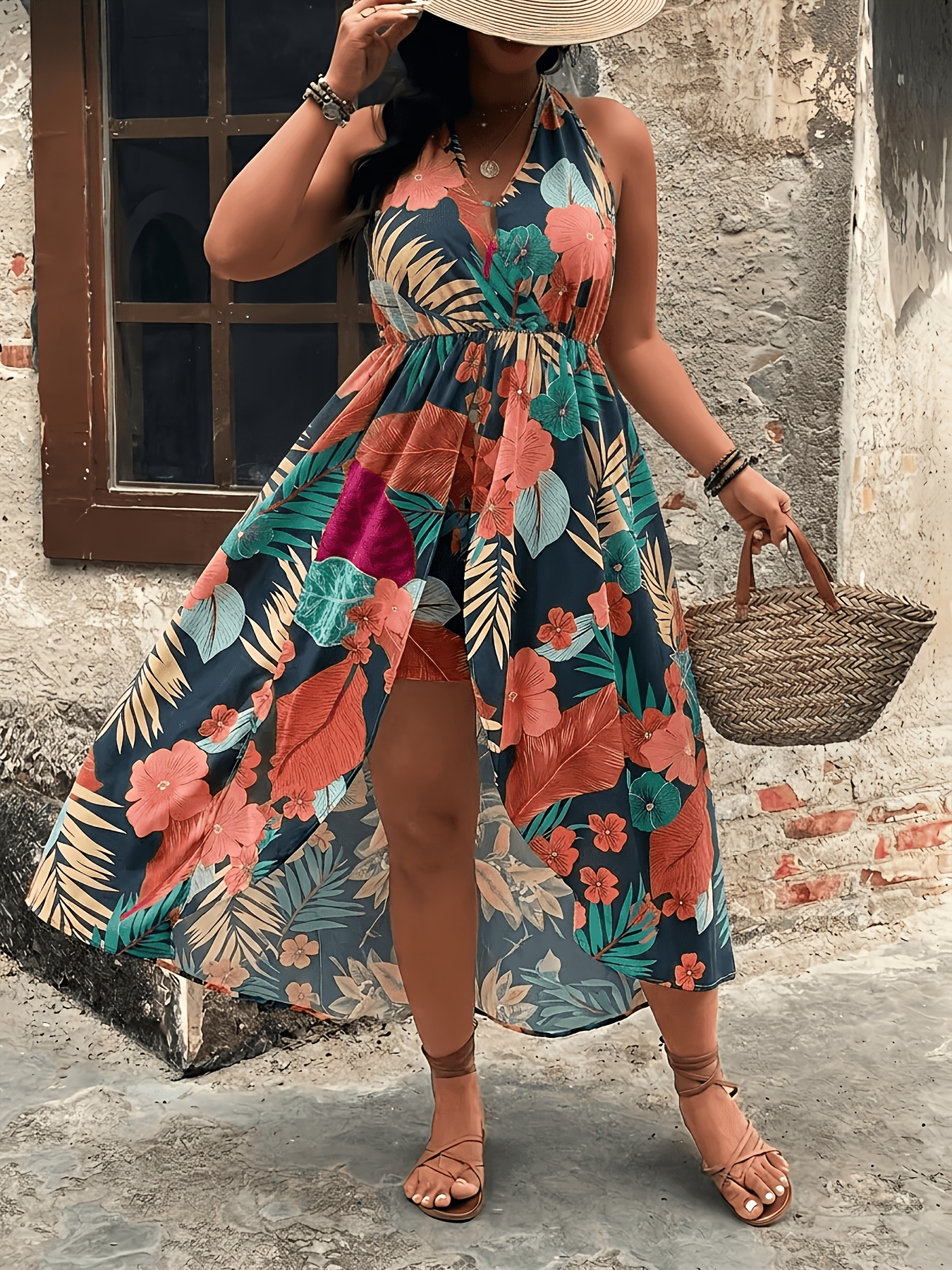 beach dress with shorts plus size womens neck long two piece set Category:OP Only Black Velvet Short Dress eurosummer allowing for maximum comfort