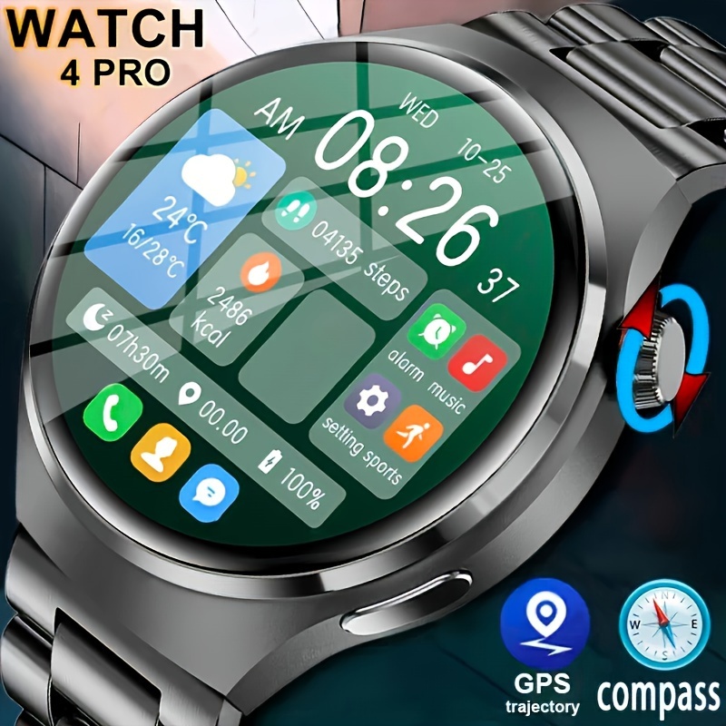 

2024 New Men's Smart Watch Watch 4 Pro1.53 Inch 360 * 360amoled Wireless Call Nfc Multi Sport Mode Smart Watch
