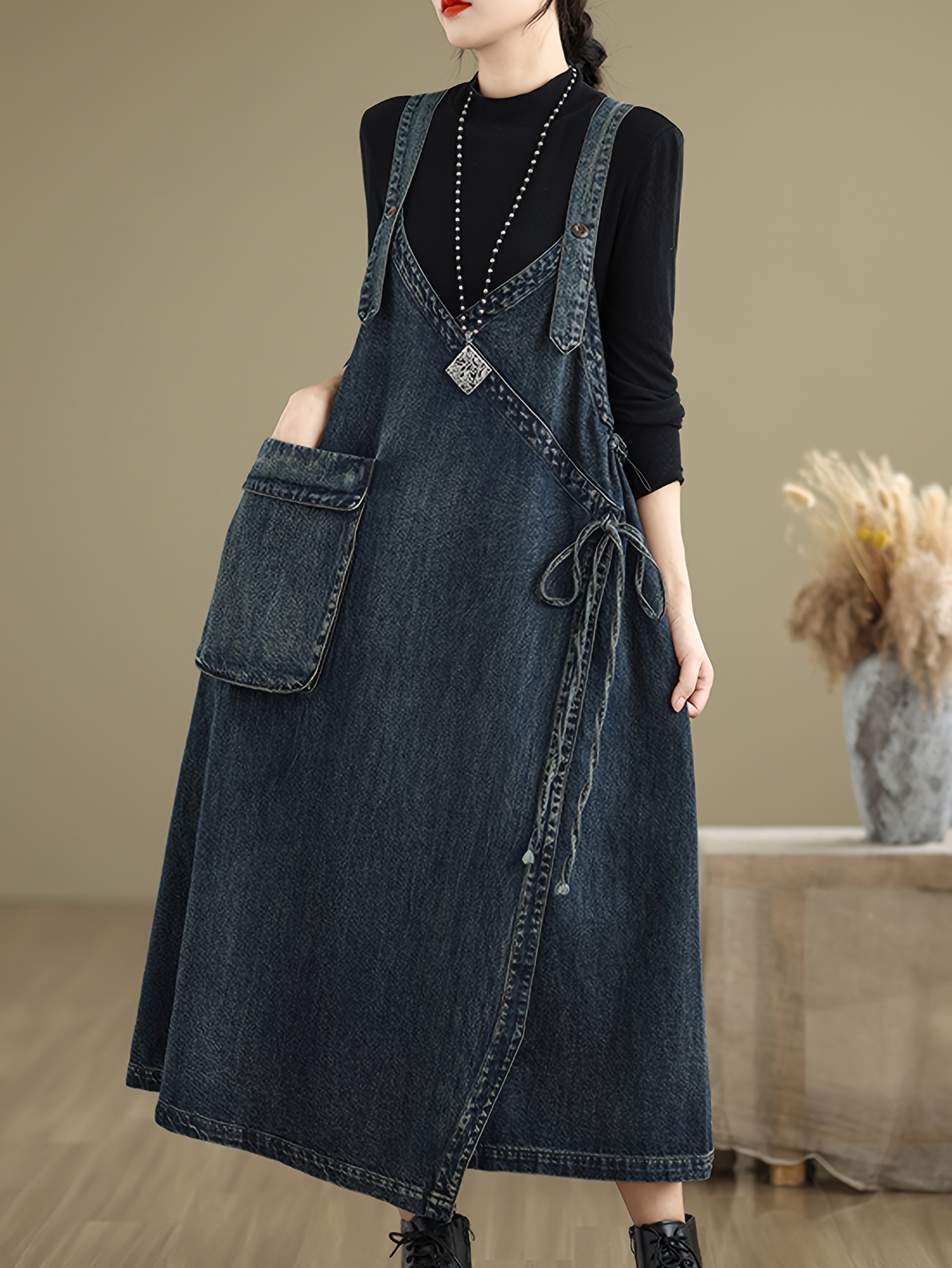white christmas dresses Heidi Japanese Eco Denim Dress main image 0