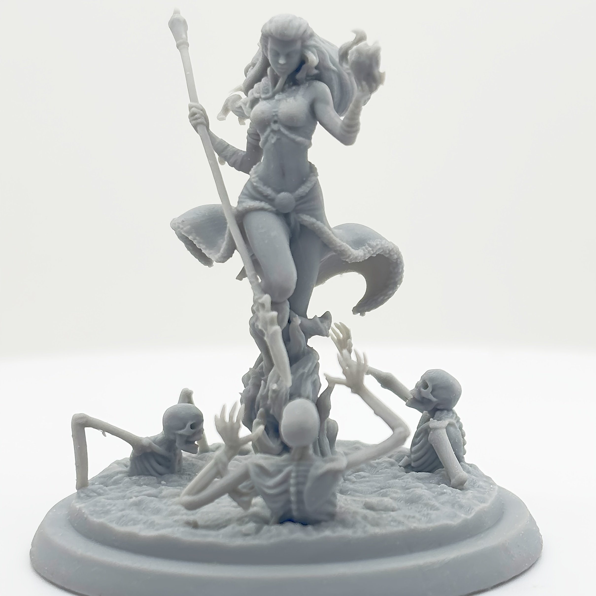 

Miniature Statue - 3d Printed, Board Game Chess Piece With White Mold, 25mm Base, Rpg Character Figurine For Women, Gray Abs Resin