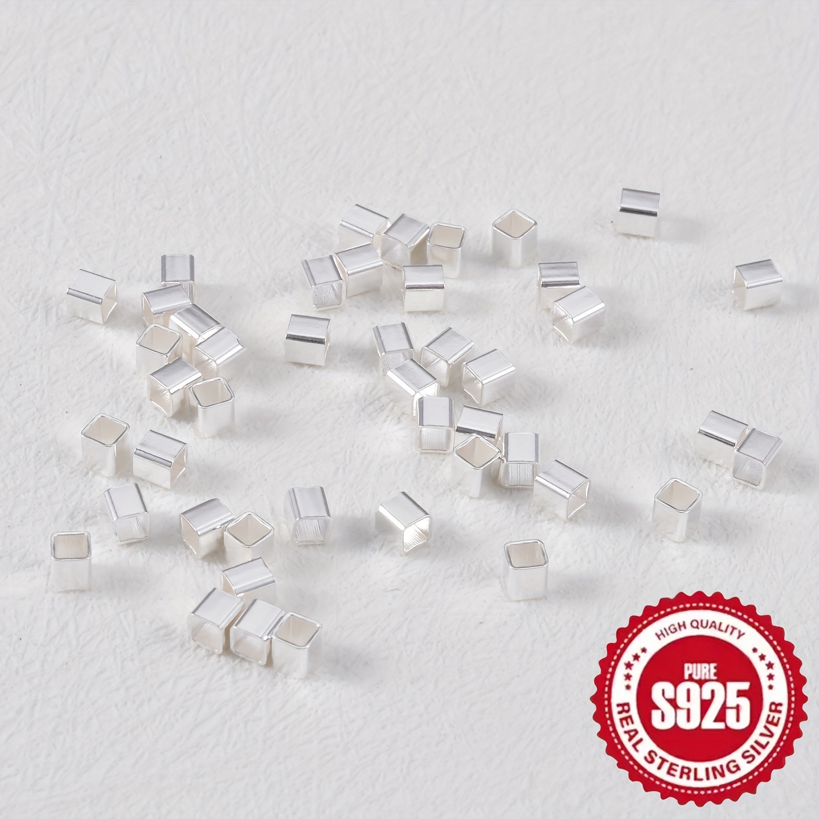 100pcs S925 Pure Silver DIY Spacer Beads for Jewelry Making