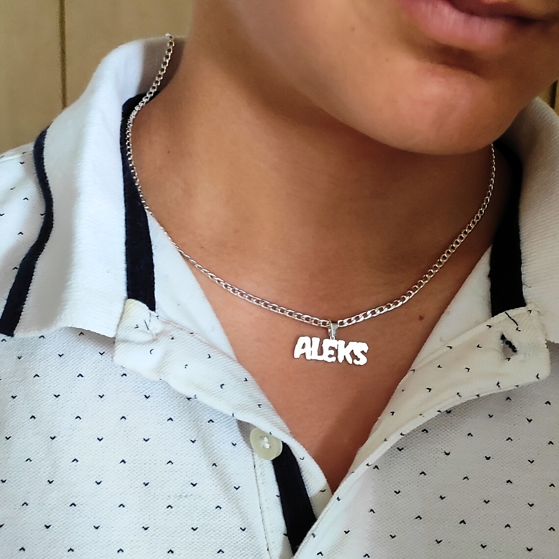 Elegant Simple Style Custom Cuban Chain Name Necklace