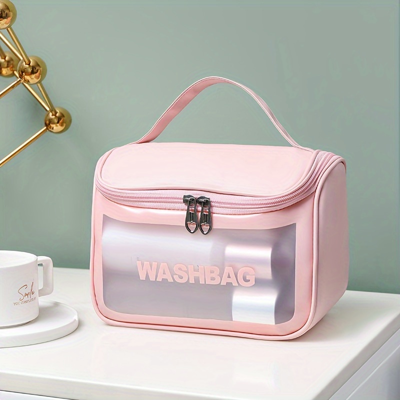 TEMU Toiletry Bag - For Makeup & Accessories, Durable Pu Material,