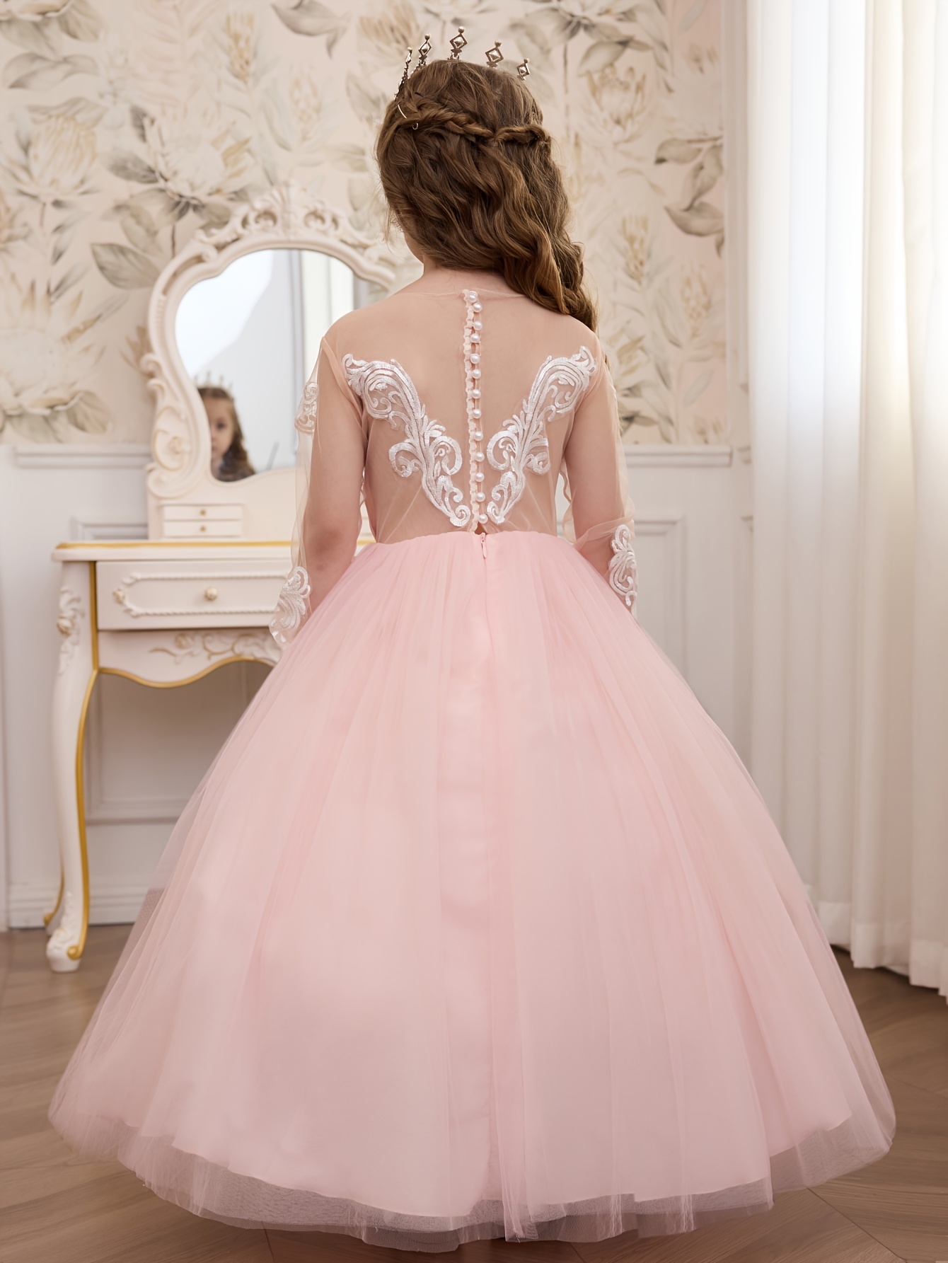 strapless open back dress Little Adventures Deluxe Pink Princess Dress for 9-11 Years | Size 2XL main image 1