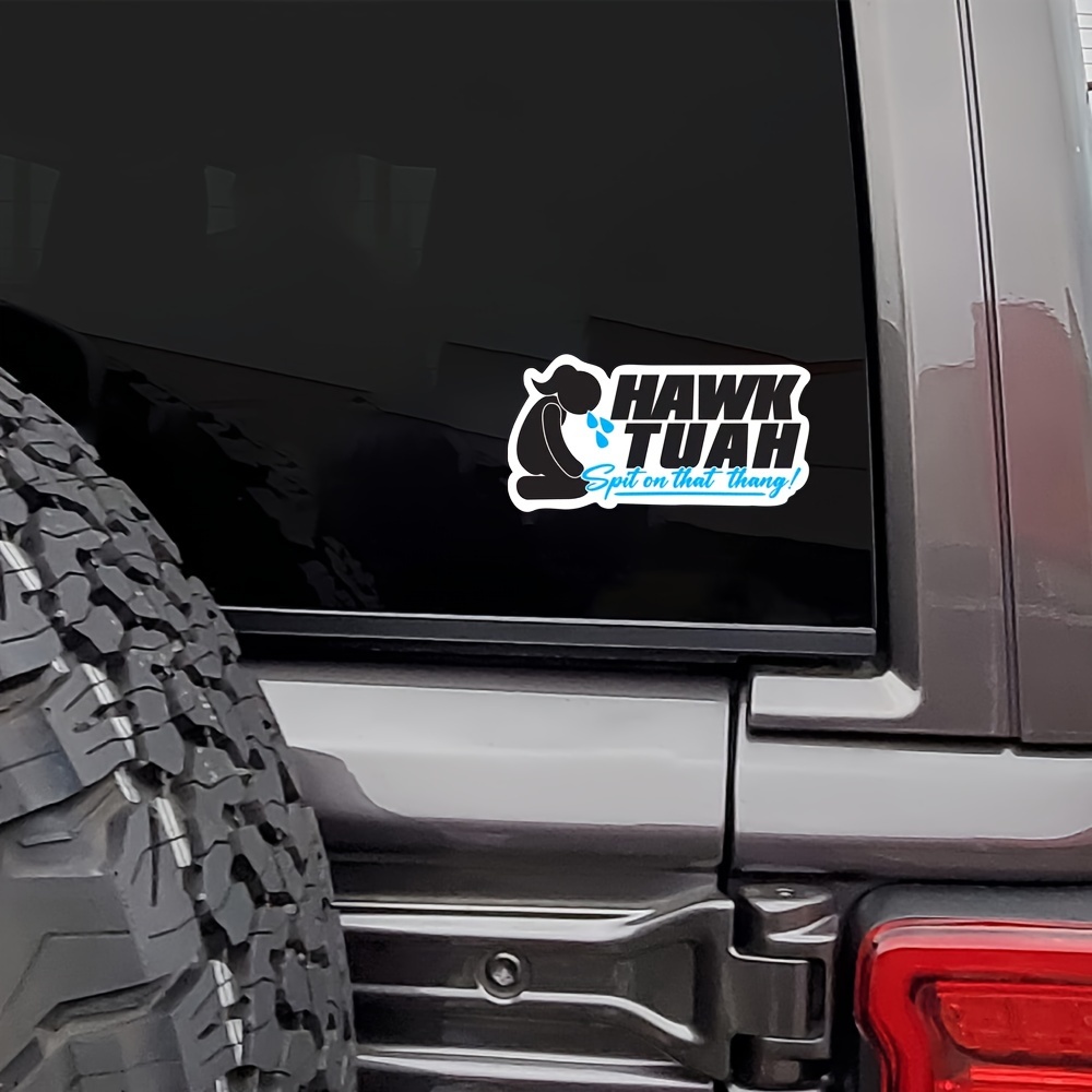 Hawk Tuah Vinyl Decal Funny Car Meme Sticker Glossy Pvc Temu