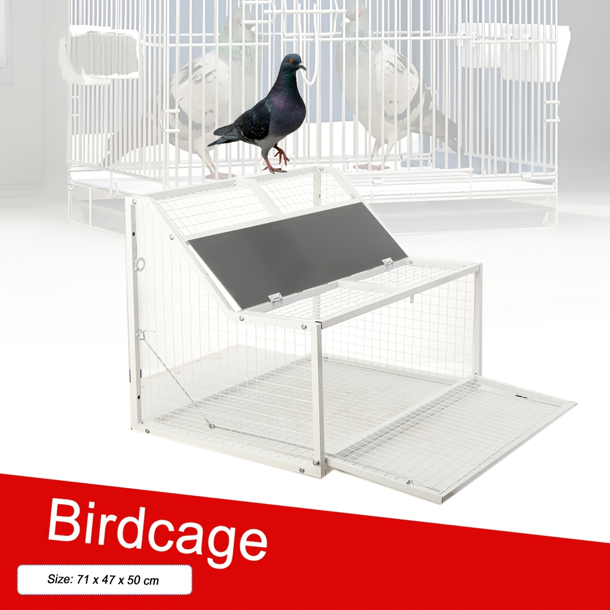 Image of Iron Pigeon Cage Bird House Small Bird Cage, Bird Cage Set With Bird Cage Bird Toy Bird Nest For Gardens Roof 70cm