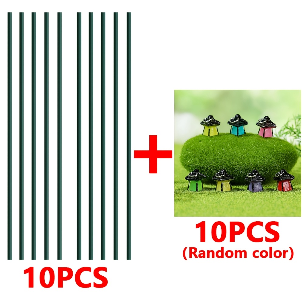 Image of 【3d】 20pcs (10pcs Random Colors Luminous Horse Lanterns And 10pcs Thickened Poles) Small Resin Lighted Lantern Garden Miniature Decorative Ground Stakes, Which Can Places Random Colors