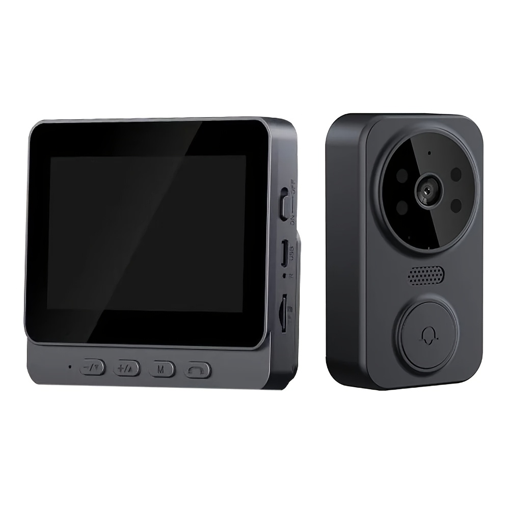 TEMU Wifi Video Doorbell, For Smart Home Remote Monitoring Mobile Video, Low- Intercom Video Doorbell, With Local Storage, Infrared Night Vision