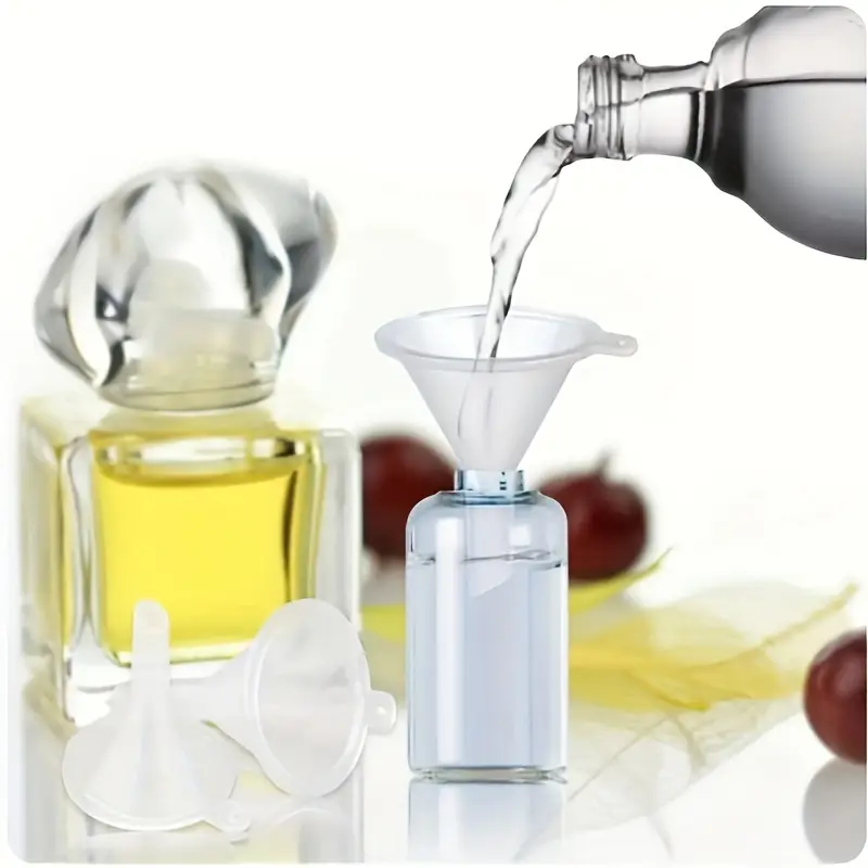 100 50pcs plastic funnel set mini funnels perfume liquid funnels essential oil filling funnels made of transparent small plastic material ideal for bottle filling perfumes and travel details 2
