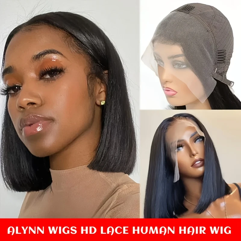 bob wig huamn hair glueless wigs 250 13x6 full straight human hair wigs hd straight lace frontal wig brazilian long bone straight human hair lace front wigs for women 1 human hair wig with baby hair details 5