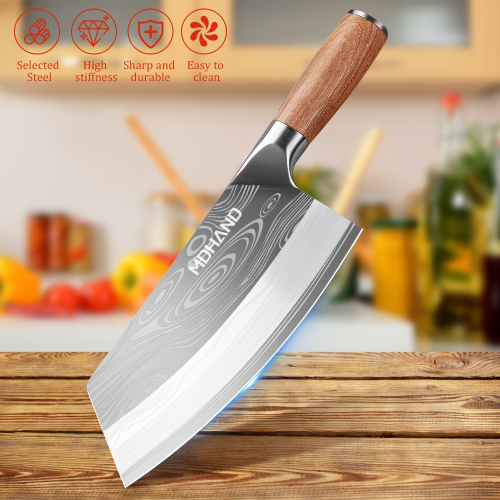 TEMU 20.32cm Stainless Steel Chef's Knife Chinese Kitchen Knives Kitchen Knife Carving Knife Sharp And Durable Kitchen Decorative Accessory Suitable