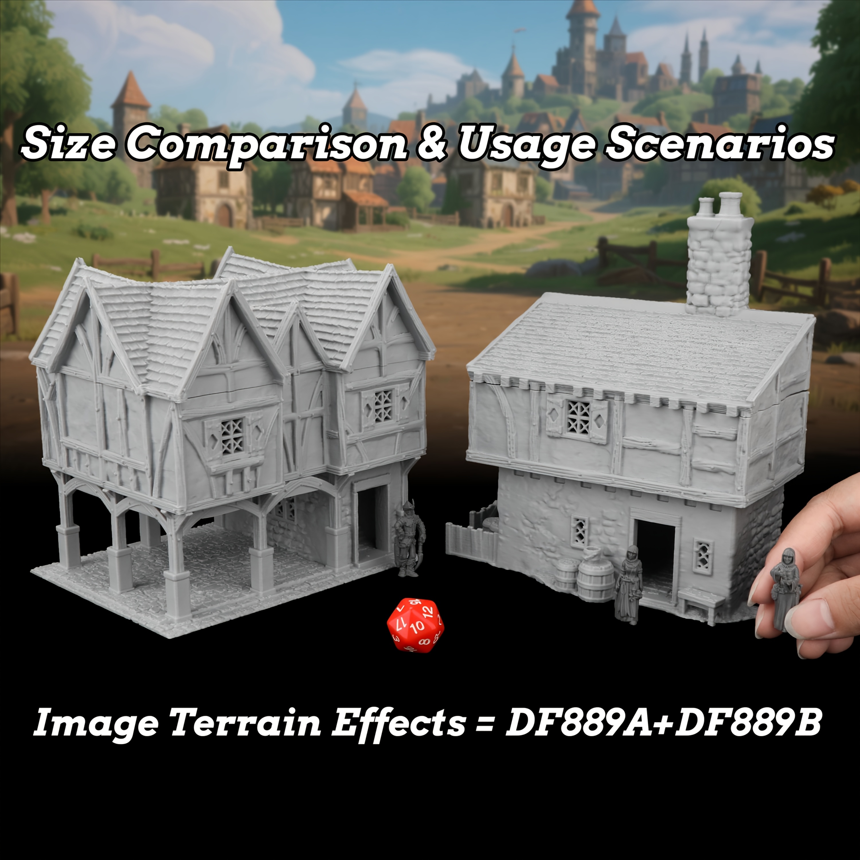 Medieval RPG Terrain, Miniature Shop House Diorama Kit