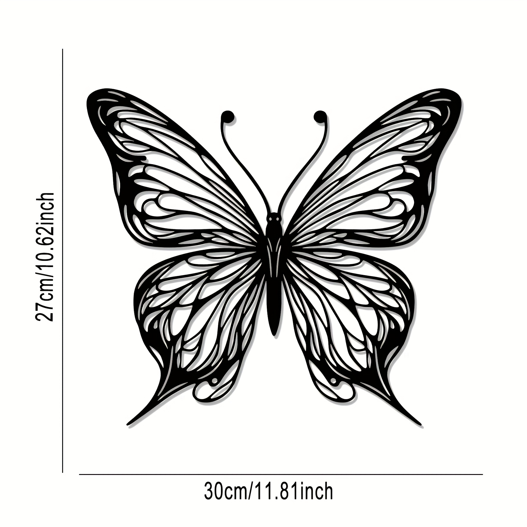 TEMU 1pc Art Mural Papillon Métal Élégant, Grande Décoration Minimaliste pour Intérieur et Extérieur Nature, Suspendre à , , dans , dans , , Noël,