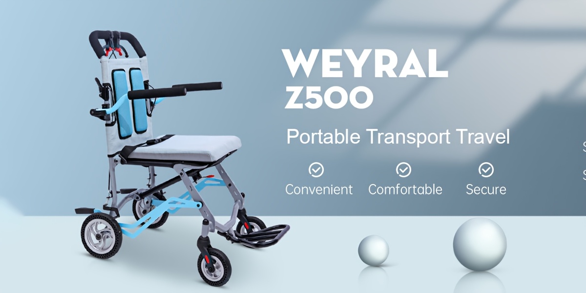 Super Lightweight (Only 8.62KG) Portable Transport Travel Wheelchair | Folding Transit Wheelchairs for Adults and Seniors Support 99.79KG, Lightweight Aluminum Wheelchair for Elderly Blue by MUJOCOOKER
