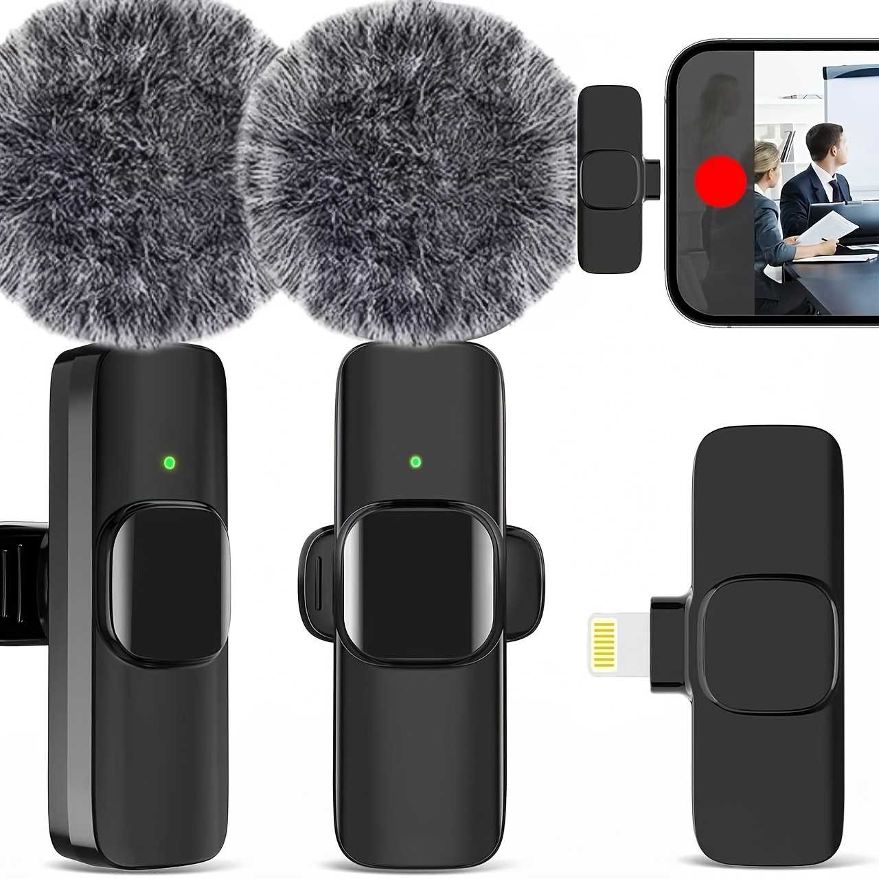 Kouzone Wireless Lavalier Microphone, Suitable For Iphone. Its Compact Size Allows For Professional Audio Recording Anywhere - Easily Fits Into Bag, Backpack, Or Pocket. Day