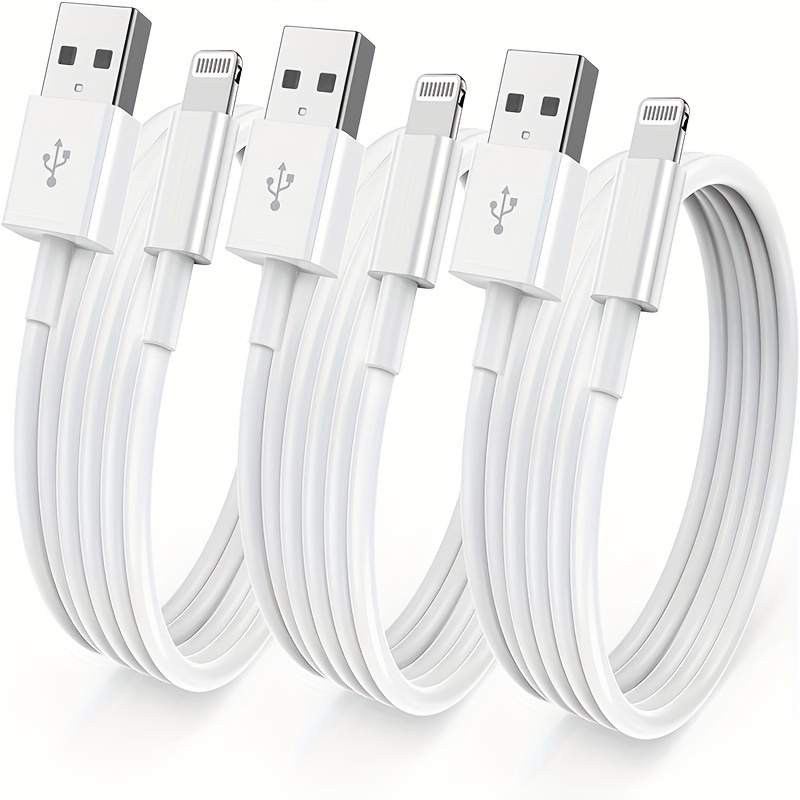 Paquete de 2 cables de carga múltiple de 6 pies, cable de carga 3 en 1,  cargador universal de teléfono, cable de cargador múltiple USB-A a