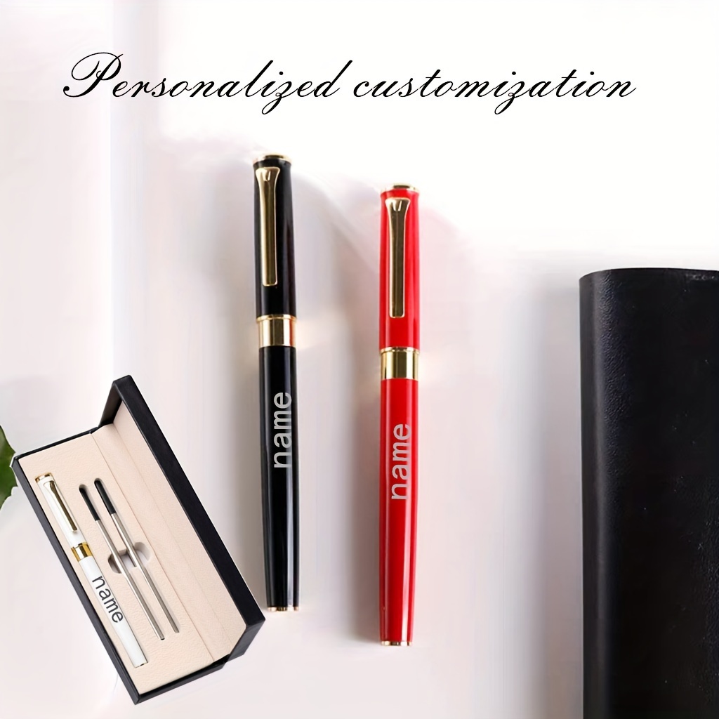 

1pc Personalized Metal Ballpoint Pen 2 Refills, Ergonomic , -free, , Refillable - -end For Men And Women,