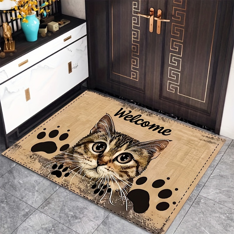 welcome   polyester doormat with machine washable care instructions non slip rectangle indoor entrance rug for   room bedroom decorative floor mat details 9