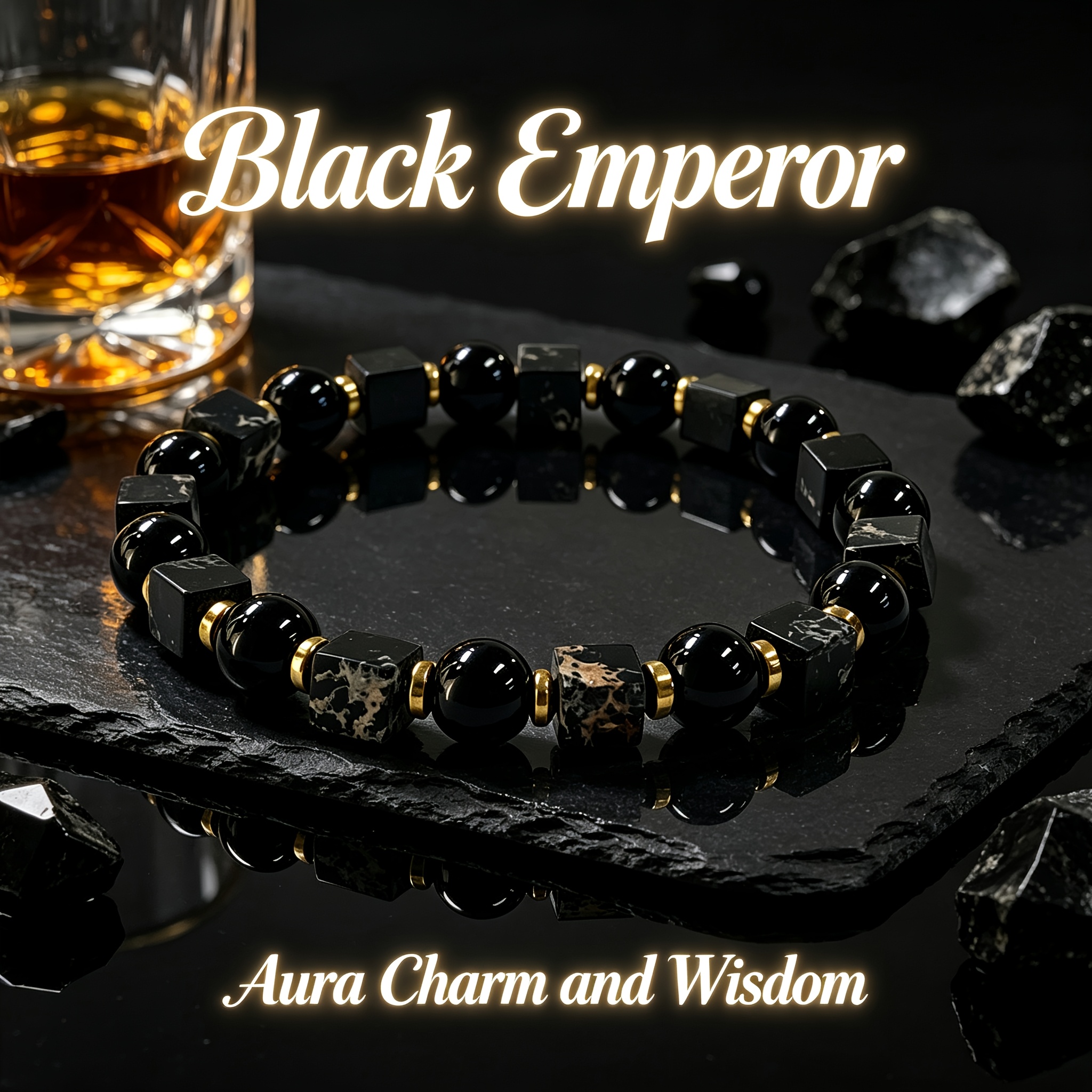 TEMU 1pc Xdsm Natural Pine & Obsidian Bracelet Suitable For Christmas, Valentine's Day Gifts, Bohemian Luxury Natural For , , Good Luck, Positive,