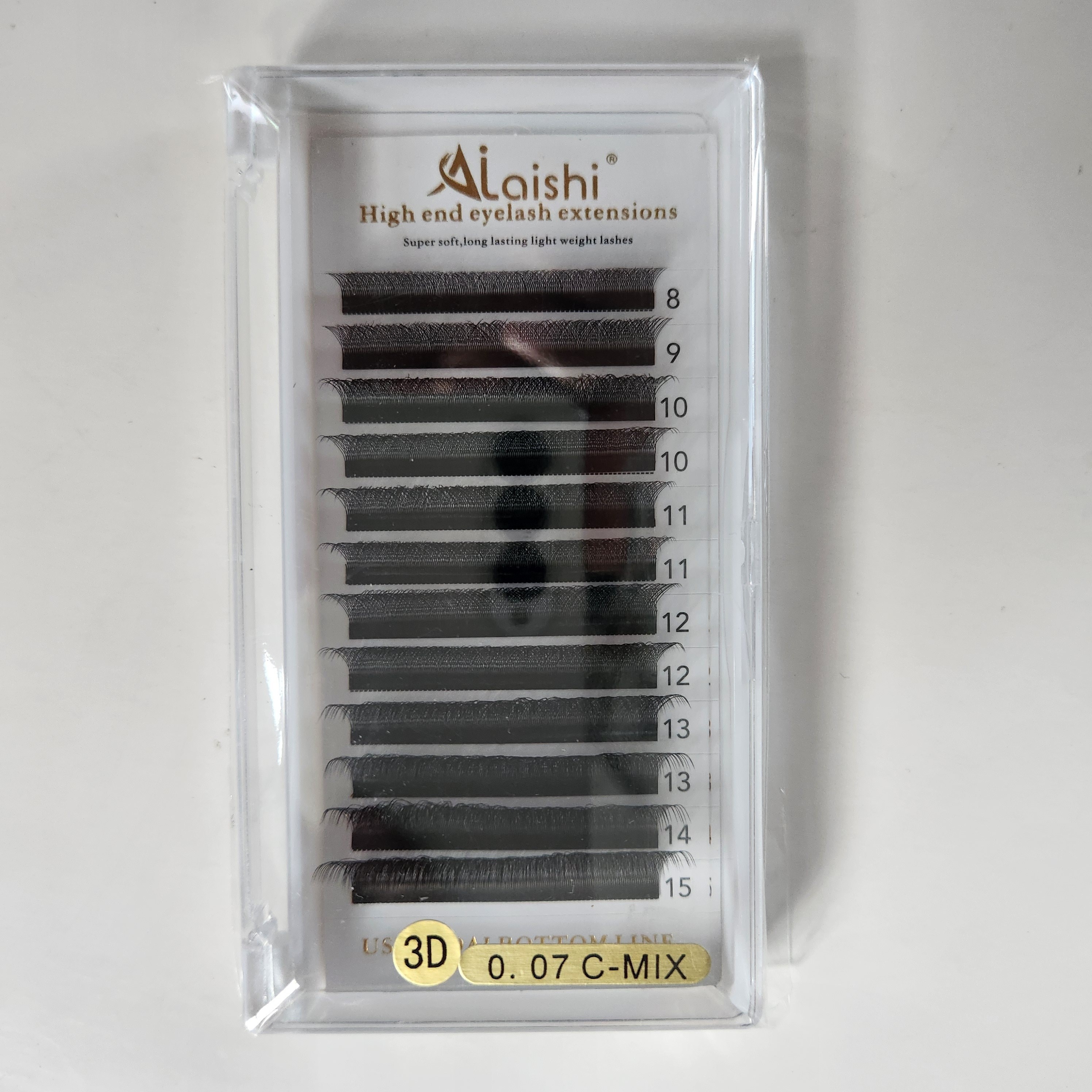 Image of W Eyelash Extension 3d Volume Premade Fans 0.07 D C 8-15mm Mix W Lashes Matte Extensions Easy Fans Eyelash Yy Eye Lashes (3d-0.07- 8-15mm) 3d Cluster Lashes 0.07 Light Handmade Blooming False