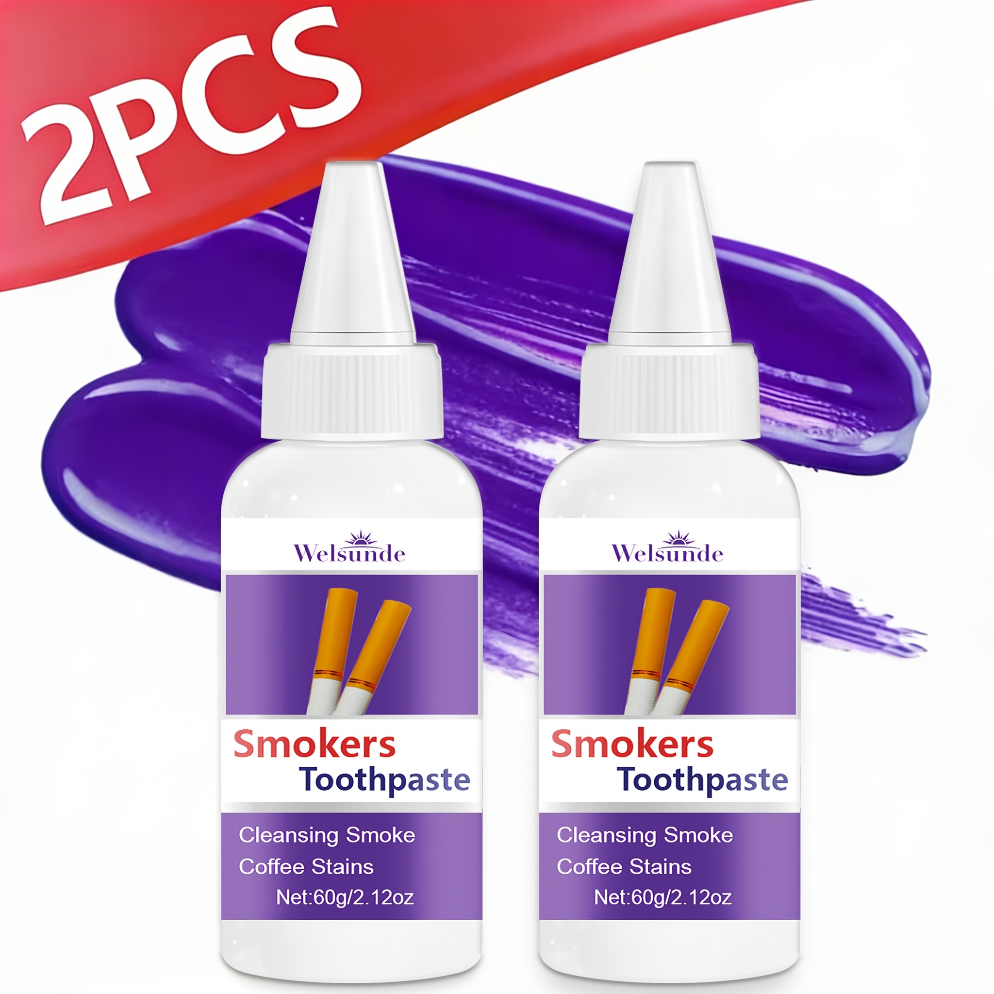 Image of 2 Packs Teeth Toothpaste, Gently Reduce Smoke & Coffee Stains, Toothpaste For Deep Cleaning & Smile, Purple Remineralizing Hydroxyapatite Toothpaste, With , Gums, Ideal Oral Hygiene Gift For
