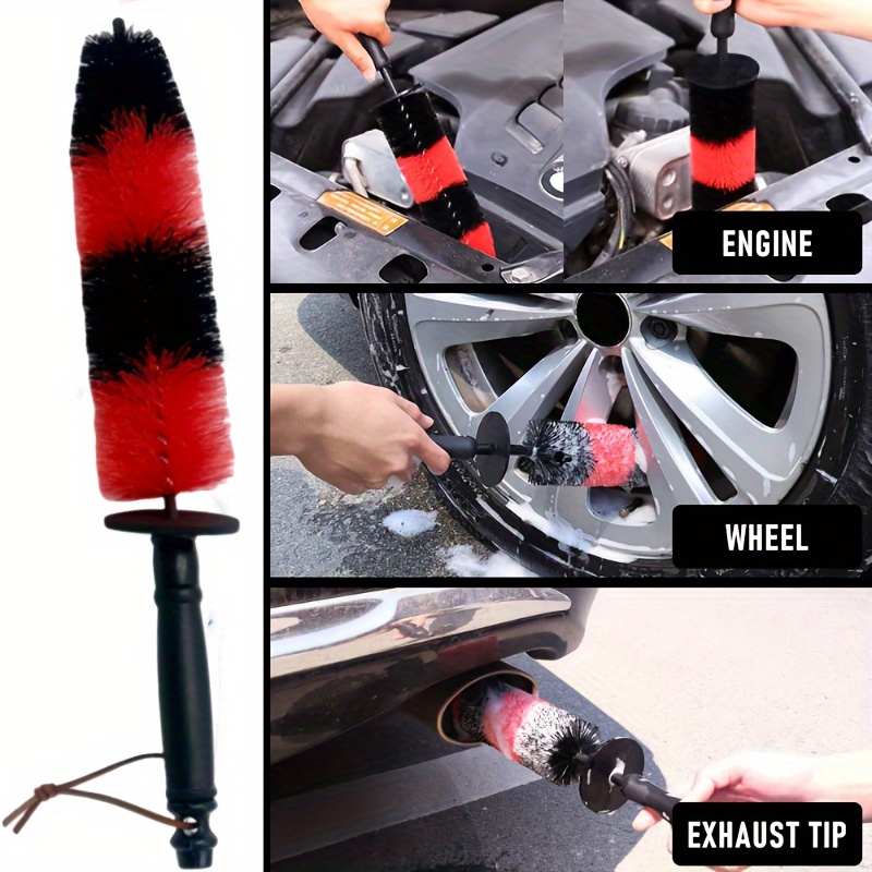 

Wheel Brush, Easy Reach Rim Tire Cleaner Brush Long Soft Bristle, Car Detailing Brush, Multipurpose Use For Cleaning Wheels Rims Exhaust Tips Vehicle Engine Motorcycles Bike, No Scratches