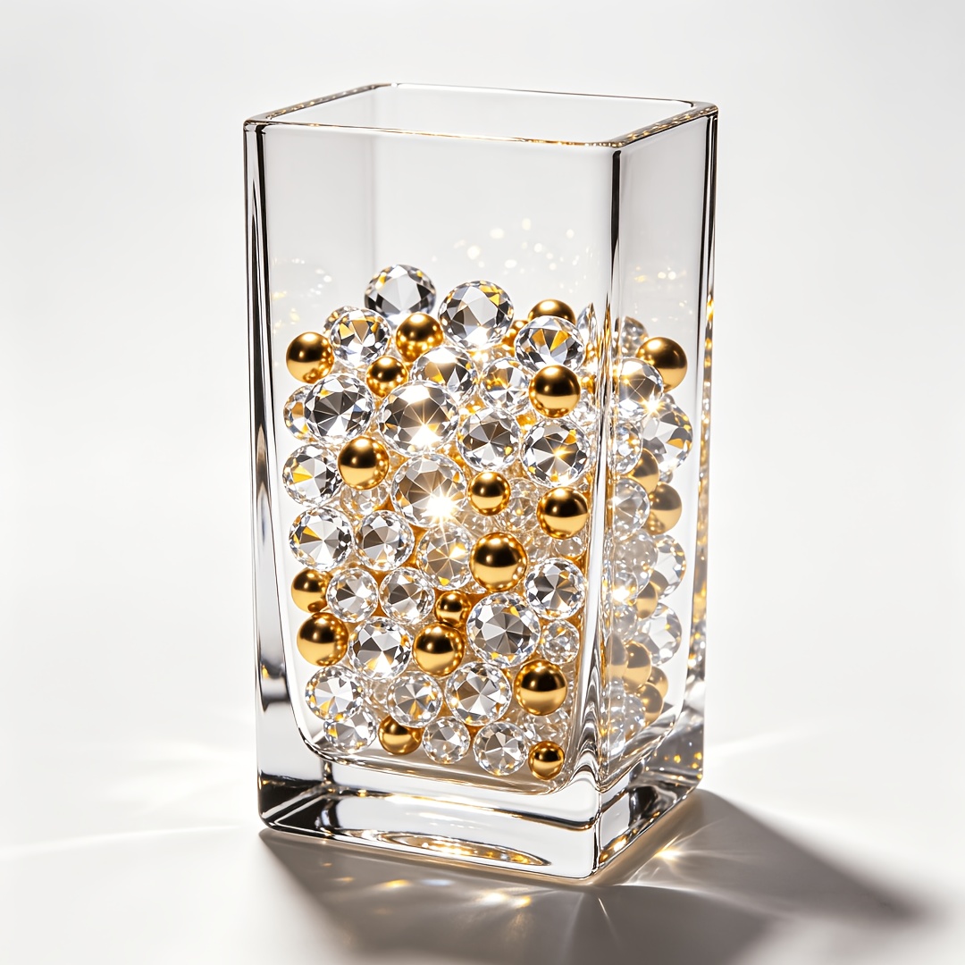 TEMU 2218pcs Clear Crystal & Beads Suitable For Vase Filler, Table Scatter Centerpieces, Wedding, Christmas Decorations - Gem Beads For Diy Crafts,