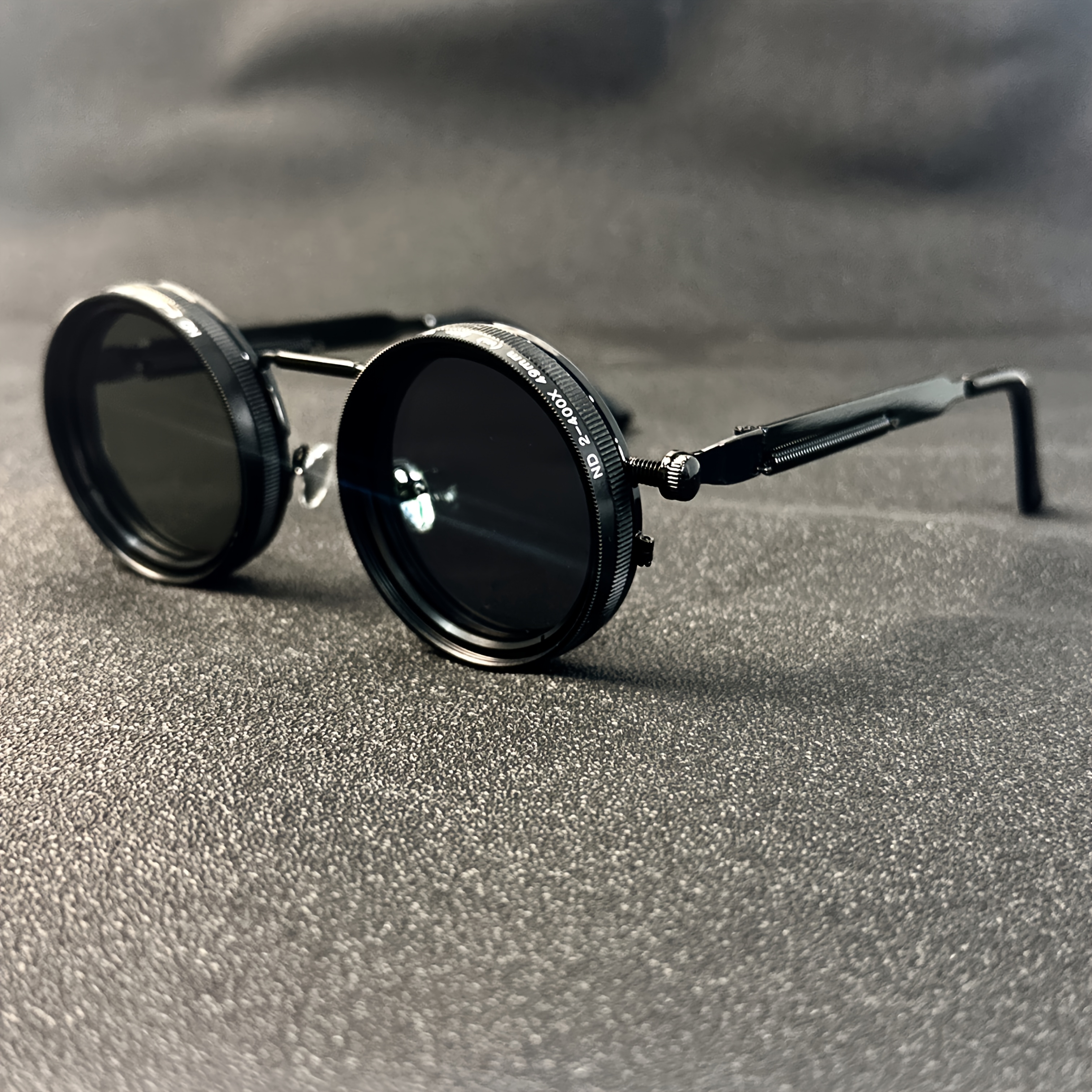 1 pair of brightness adjustable   1 9   frame gradient polarized nd   round metal frame   style bohemian retro rotating design wide version 139mm or more unisex mens teenagers womens masquerade   Product details 0