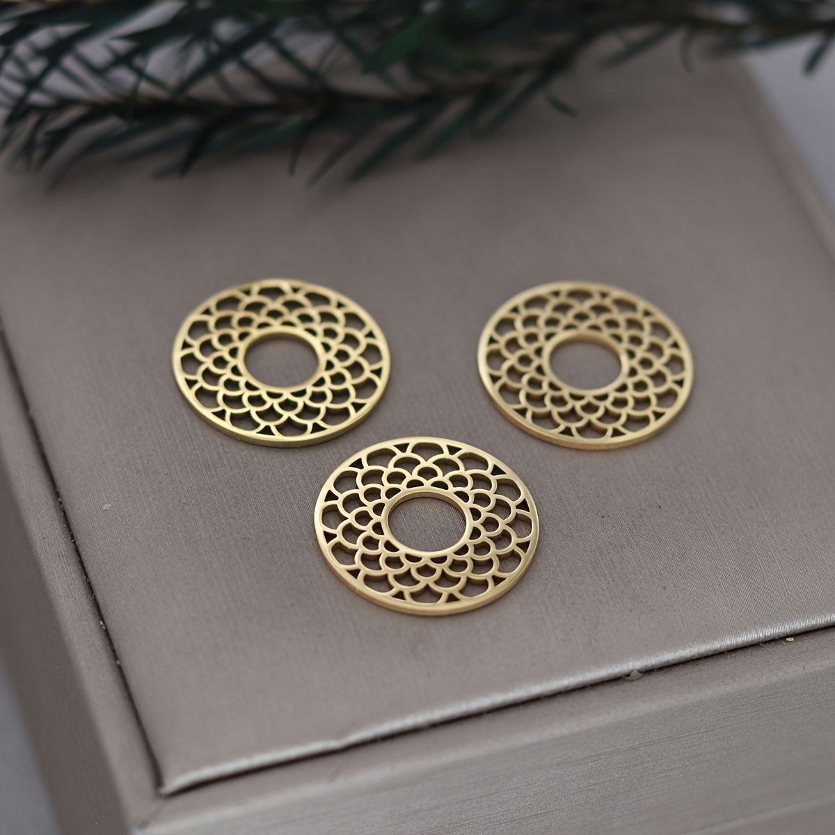 3pcs Stainless Steel Round Geometric Connector Jewelry Making Charms Pendant Women Earring Necklace Additions