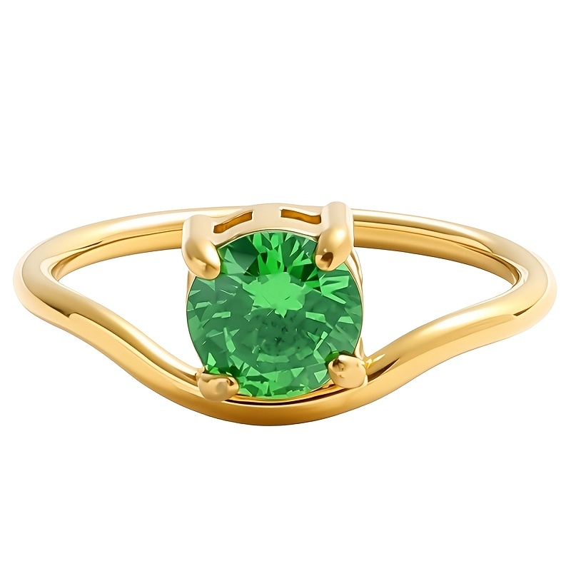 Stylish Minimalist Stainless Steel Ring with Synthetic Zircon