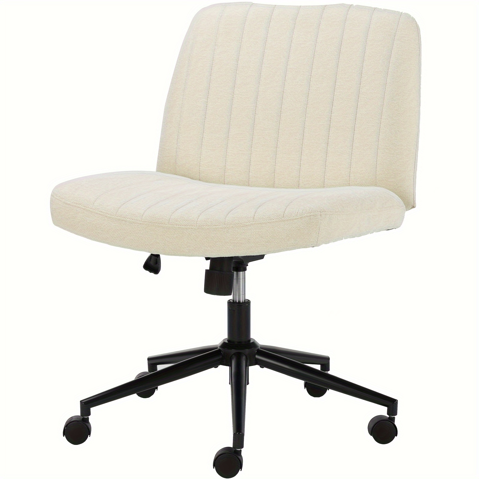 

Chair With Wheels Legged Desk Chair Wide Seat Home Office Computer Chair Armless Vanity Chair Height Adjustable Swivel Task Chair