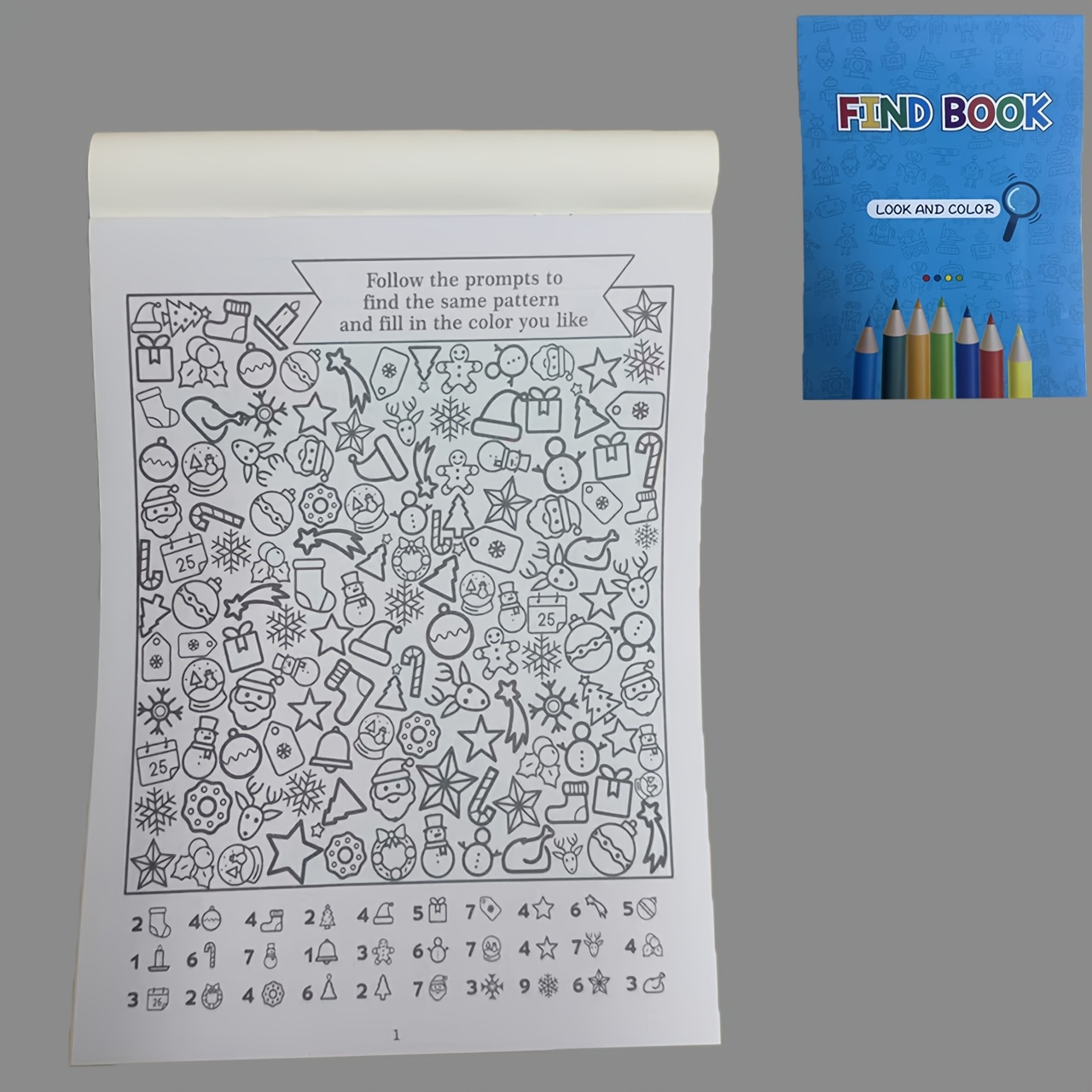 TEMU Livre de jeu d'objets cachés avec plus de 3000 , livre de recherche et de coloriage pour l'entraînement de la concentration, 32 pages de contenu